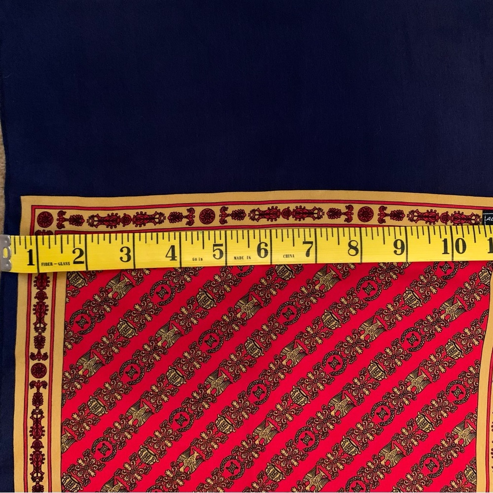 Vintage Celine scarf Gorgeous and vibrant red and navy blue Celine Silk Scarf - Picture 3 of 7